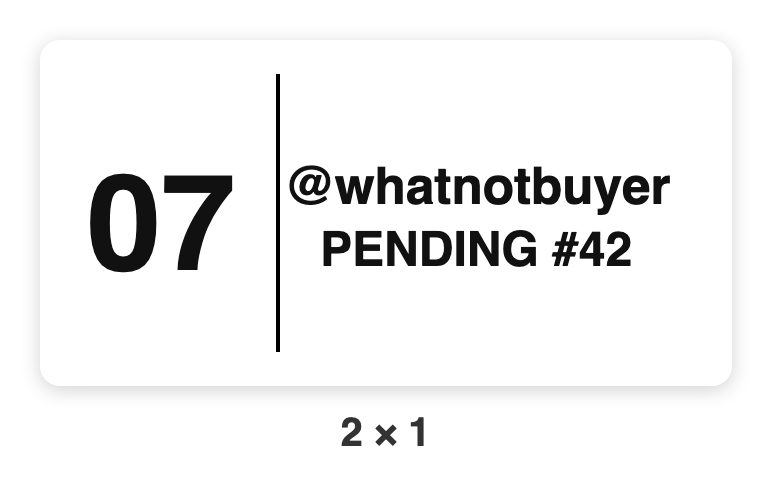 An item label marked PENDING.