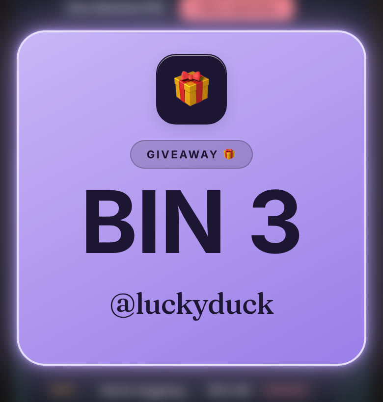 Giveaway winner popup.