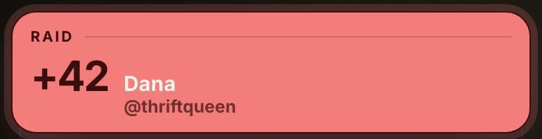 A raid, with who brought how many viewers.